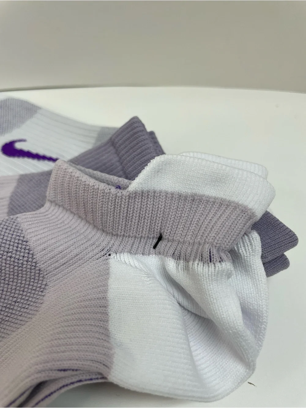 Nike Lavender & White Ankle Socks with Purple Swoosh Set of 3